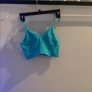 ALO Yoga Turquoise Strappy Crop Top